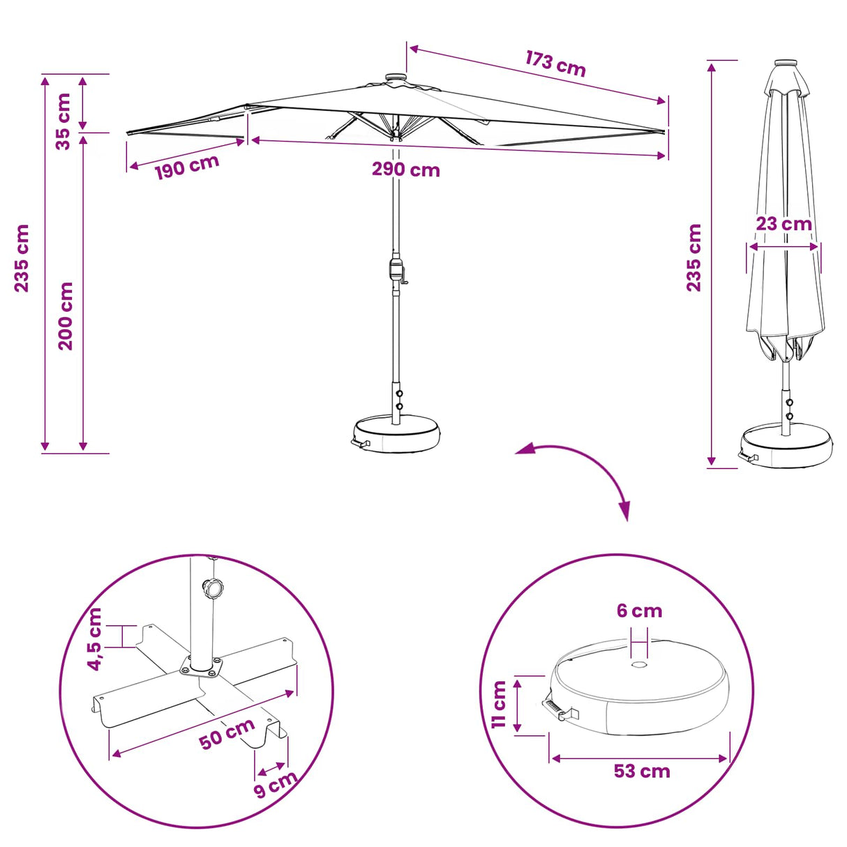 vidaXL Tuinhaard met LED-verlichting en basis 200 x 300 cm Polyester