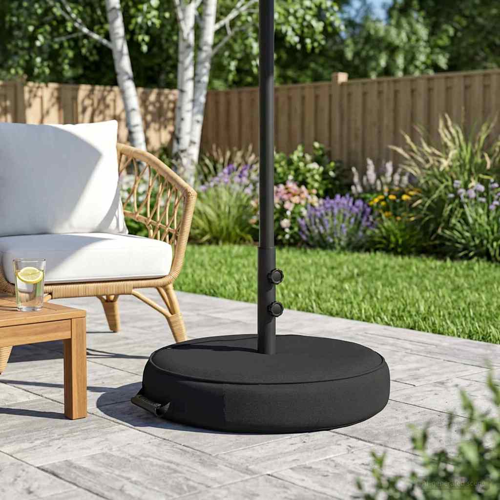 vidaXL Terras Parasolvoet 50 x 50 cm Staal Zwart