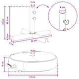 vidaXL Terras Parasolvoet 50 x 50 cm Staal Zwart