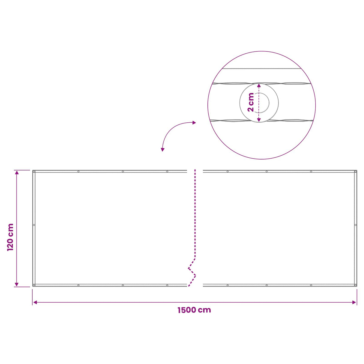 vidaXL Balkon Privacy Scherm 1,2 x 15 m Stof met PU-coating Lichtgrijs