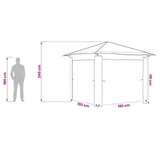 vidaXL Tuinpaviljoen zonder Zijwand 2,6 x 2,6 m Crème en bruin