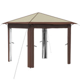 vidaXL Tuinpaviljoen zonder Zijwand 2,6 x 2,6 m Crème en bruin