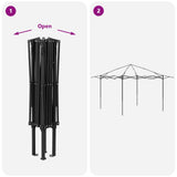 vidaXL Tuinpaviljoen zonder Zijwand 2,6 x 2,6 m Crème en bruin