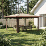vidaXL Gazebo zonder Zijwand 4 x 4 m Crème en bruin