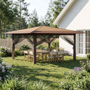 vidaXL Gazebo zonder Zijwand 4 x 4 m Crème en bruin