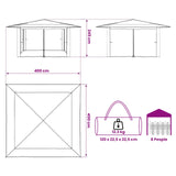 vidaXL Gazebo zonder Zijwand 4 x 4 m Crème en bruin