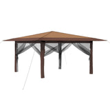 vidaXL Gazebo zonder Zijwand 4 x 4 m Crème en bruin
