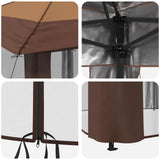 vidaXL Gazebo zonder Zijwand 4 x 4 m Crème en bruin