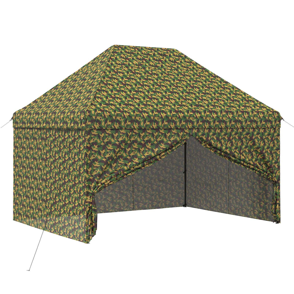vidaXL Luifel Tent met 4 Zijkanten 3 x 4 m Leger Camouflage