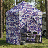 vidaXL Pop-up Gazebo with 4 Side Walls 2 x 2 m Blue Camouflage