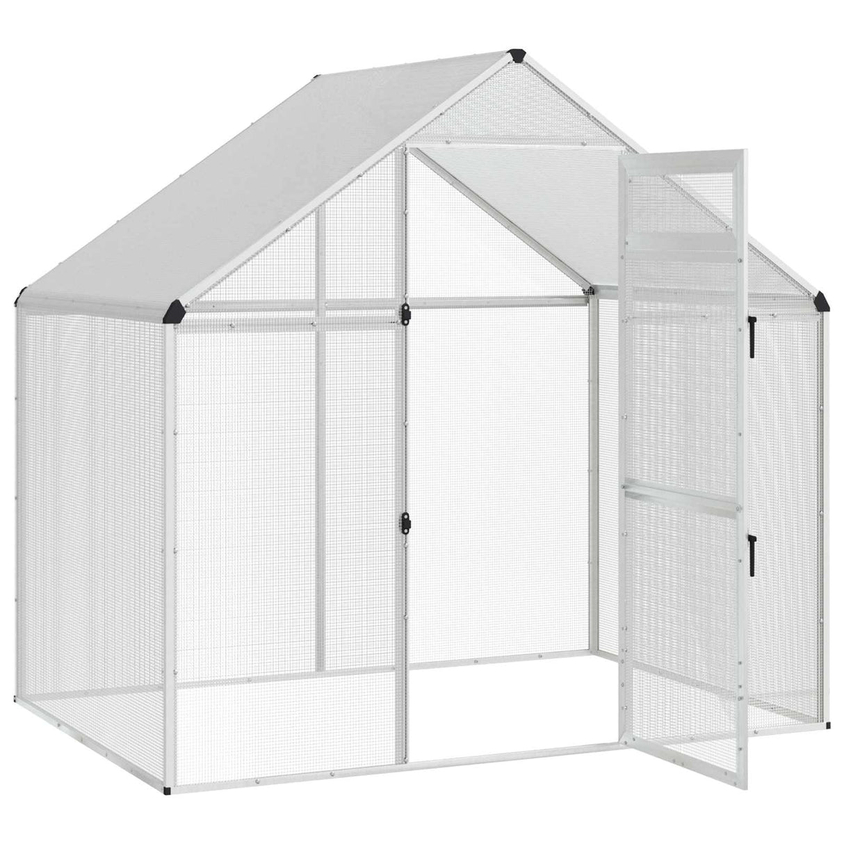 vidaXL Vogelkooi Zilverkleurig 181,5 x 110,5 x 173,5 cm