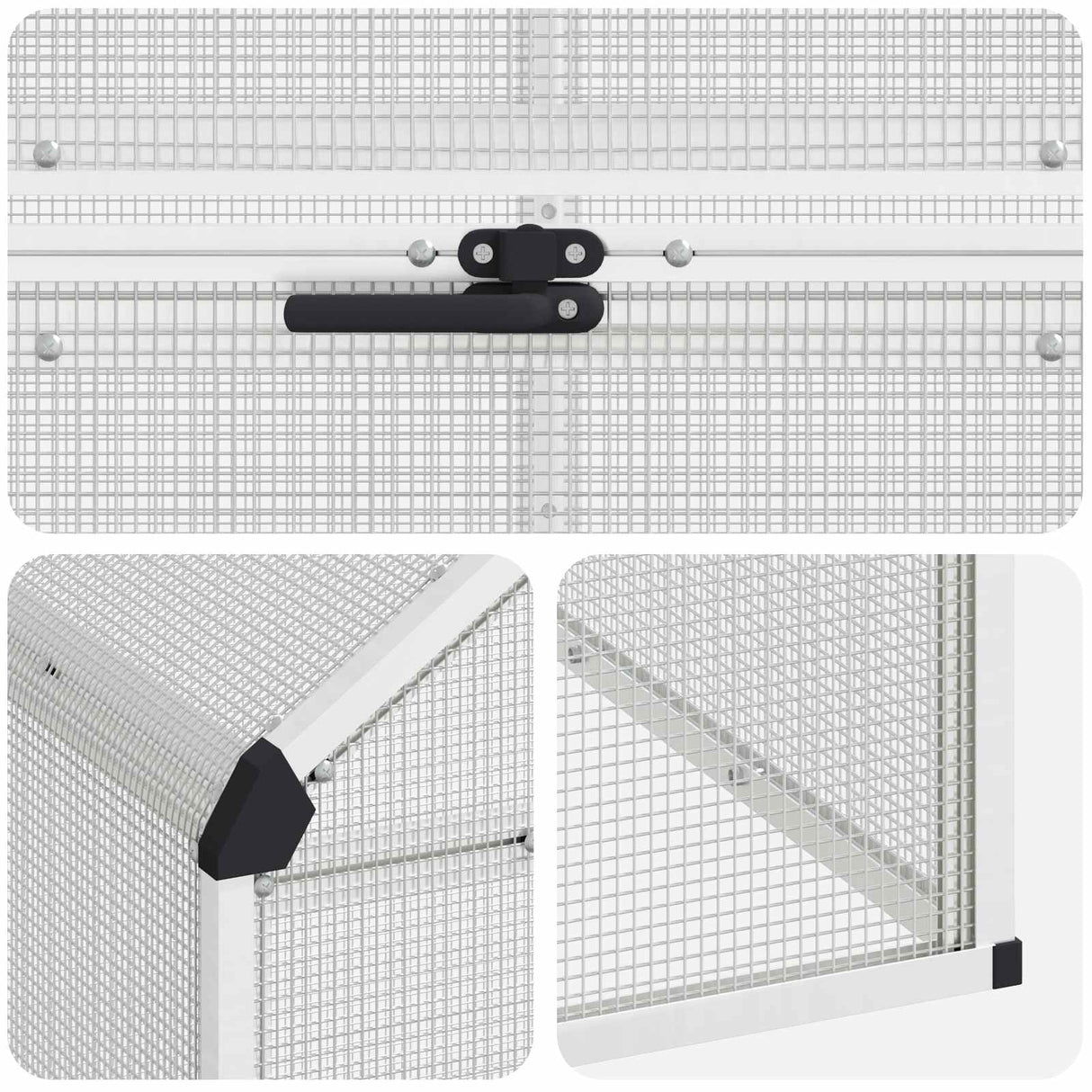 vidaXL Vogelkooi Zilverkleurig 181,5 x 110,5 x 173,5 cm