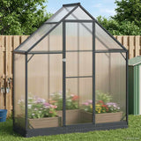 vidaXL Garden Greenhouse with Door Anthracite 183.5 x 183.5 x 207 cm