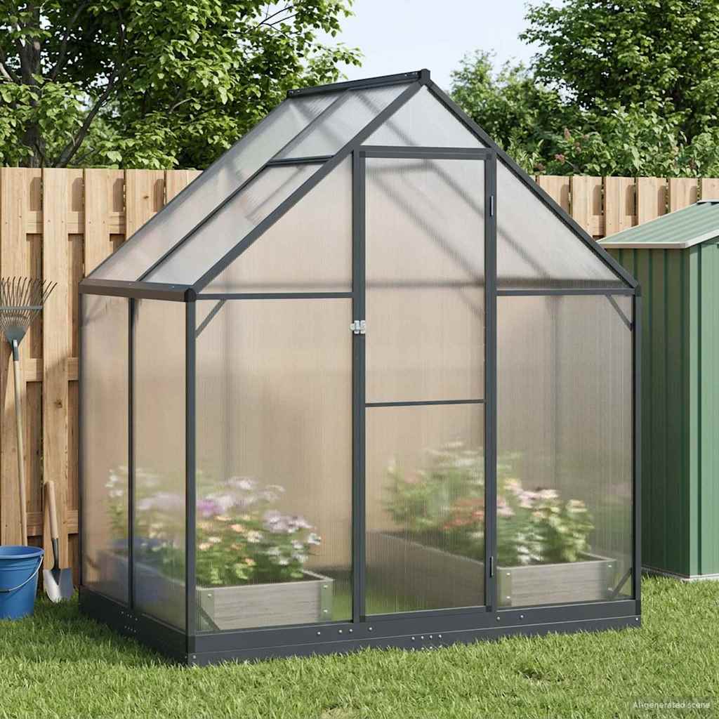 vidaXL Garden Greenhouse with Door Anthracite 183.5 x 183.5 x 207 cm