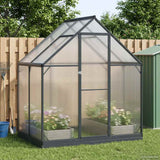 vidaXL Garden Greenhouse with Door Anthracite 183.5 x 183.5 x 207 cm