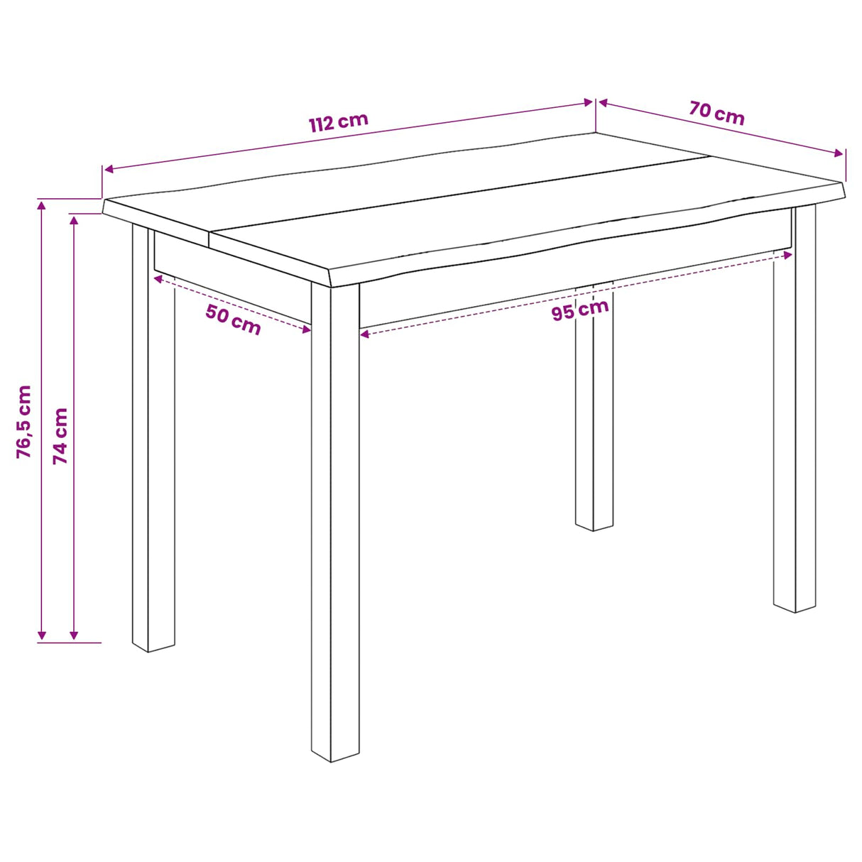 VidaXL Eettafel EKAI Zwart 112 x 70 x 76,5 cm Massief grenenhout
