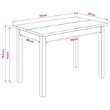 VidaXL Eettafel EKAI Zwart 112 x 70 x 76,5 cm Massief grenenhout