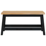 VidaXL Eetbank EKAI Zwart 91,5 x 29 x 45,5 cm Massief grenenhout