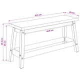 VidaXL Eetbank EKAI Zwart 91,5 x 29 x 45,5 cm Massief grenenhout