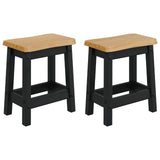 VidaXL Bar Stool EKAI 2 pcs Black 40 x 29 x 45.5 cm Solid Pine Wood