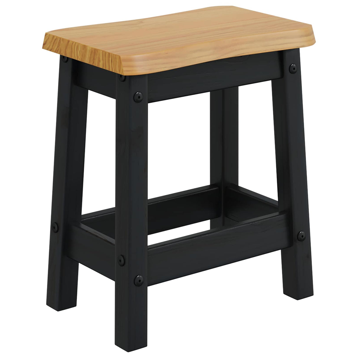 VidaXL Bar Stool EKAI 2 pcs Black 40 x 29 x 45.5 cm Solid Pine Wood