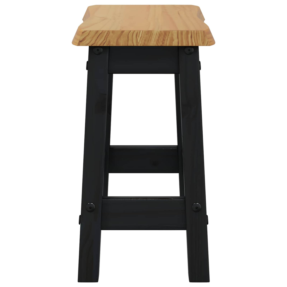 VidaXL Bar Stool EKAI 2 pcs Black 40 x 29 x 45.5 cm Solid Pine Wood
