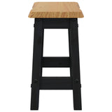 VidaXL Bar Stool EKAI 2 pcs Black 40 x 29 x 45.5 cm Solid Pine Wood