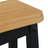 VidaXL Bar Stool EKAI 2 pcs Black 40 x 29 x 45.5 cm Solid Pine Wood