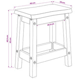 VidaXL Bar Stool EKAI 2 pcs Black 40 x 29 x 45.5 cm Solid Pine Wood