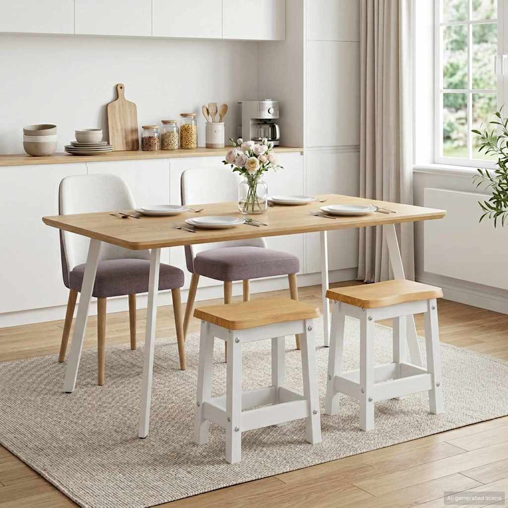 VidaXL Bar Stool EKAI 2 pcs Black 40 x 29 x 45.5 cm Solid Pine Wood