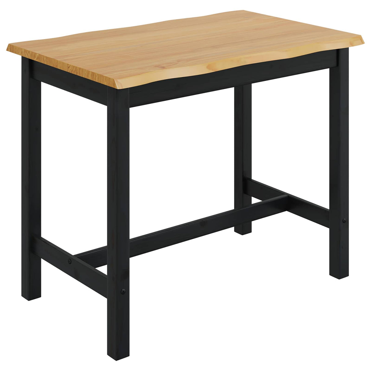 VidaXL Hoge Bartafel EKAI Zwart 112 x 70 x 91 cm Massief grenenhout