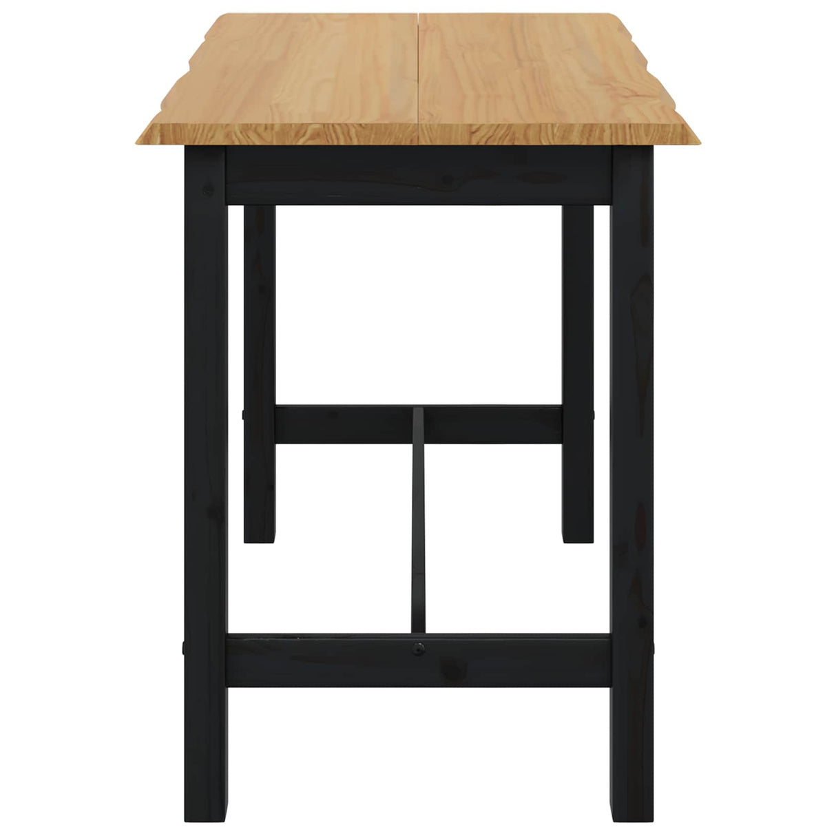 VidaXL Hoge Bartafel EKAI Zwart 112 x 70 x 91 cm Massief grenenhout