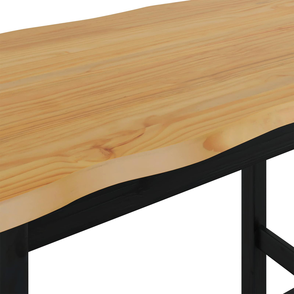 VidaXL Hoge Bartafel EKAI Zwart 112 x 70 x 91 cm Massief grenenhout