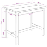 VidaXL Hoge Bartafel EKAI Zwart 112 x 70 x 91 cm Massief grenenhout