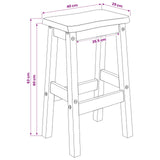 VidaXL Hoge Barkruk EKAI 2 pcs Zwart 40 x 29 x 63 cm
