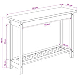 VidaXL Wandtafel EKAI Zwart 112 x 35 x 76 cm Massief grenenhout