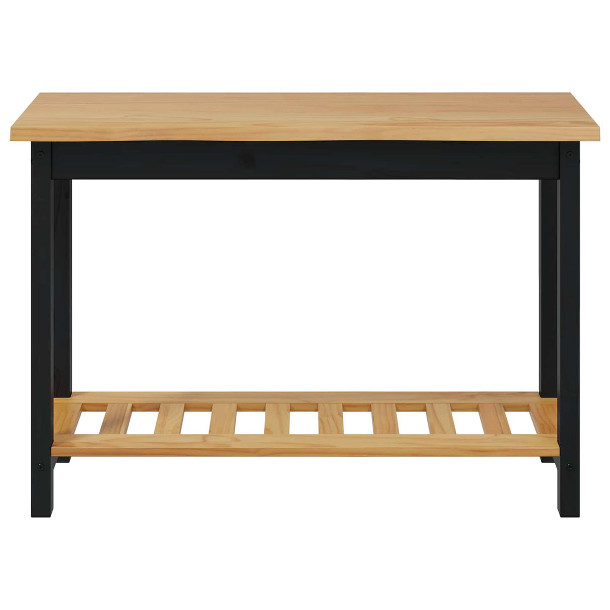 VidaXL Wandtafel EKAI Zwart 112 x 35 x 76 cm Massief grenenhout