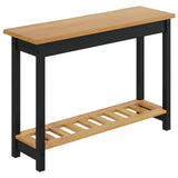VidaXL Wandtafel EKAI Zwart 112 x 35 x 76 cm Massief grenenhout