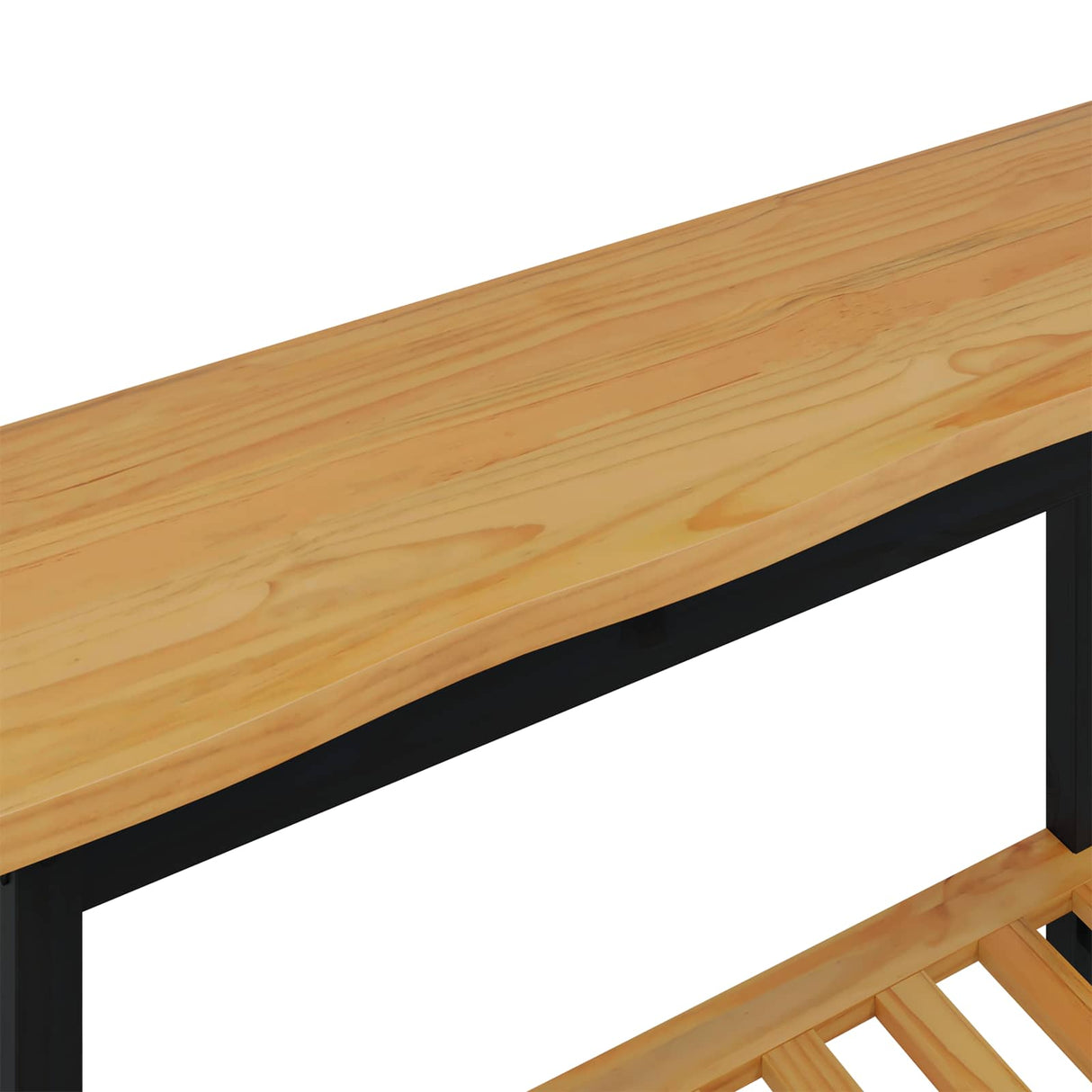 VidaXL Wandtafel EKAI Zwart 112 x 35 x 76 cm Massief grenenhout
