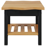 VidaXL Side Table EKAI Black 50 x 50 x 45.5 cm Solid Pine Wood