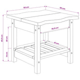 VidaXL Side Table EKAI Black 50 x 50 x 45.5 cm Solid Pine Wood