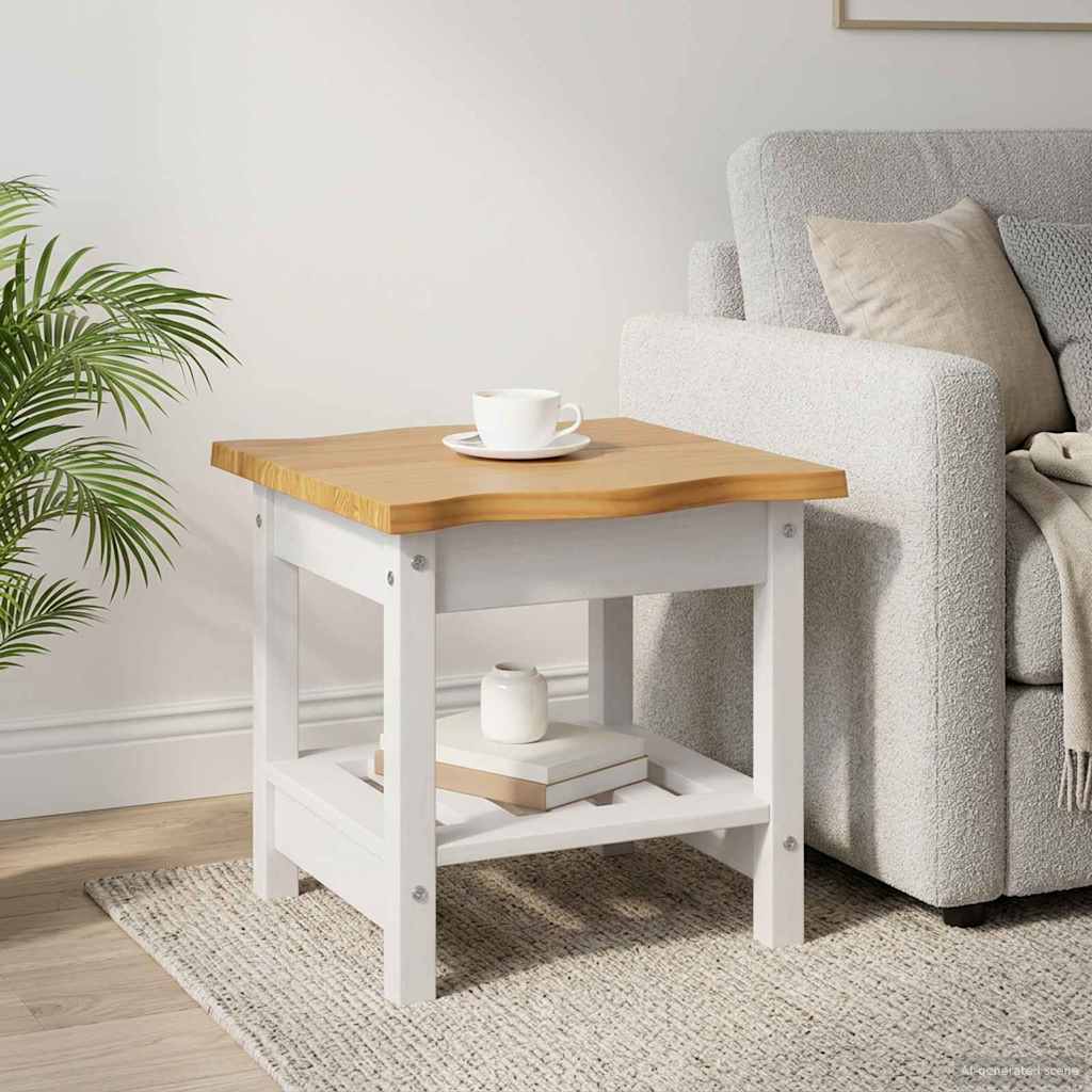 VidaXL Side Table EKAI Black 50 x 50 x 45.5 cm Solid Pine Wood