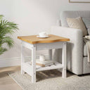 VidaXL Side Table EKAI Black 50 x 50 x 45.5 cm Solid Pine Wood
