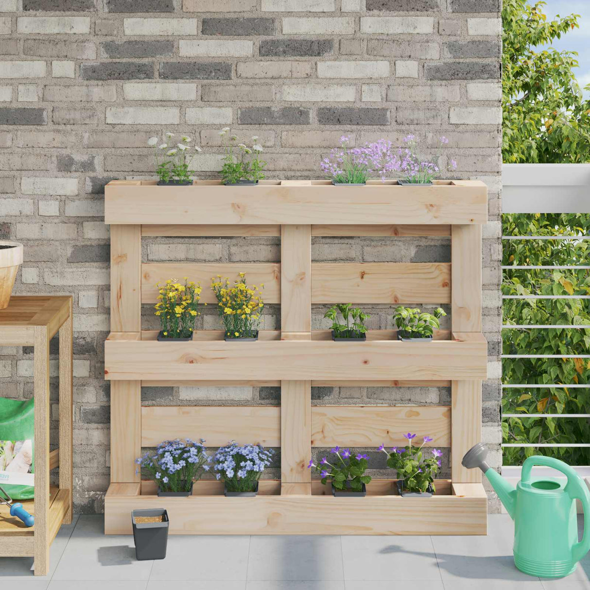 vidaXL Bloembakken voor europallets 12 st 36x13,5x9,5 cm PP grijs