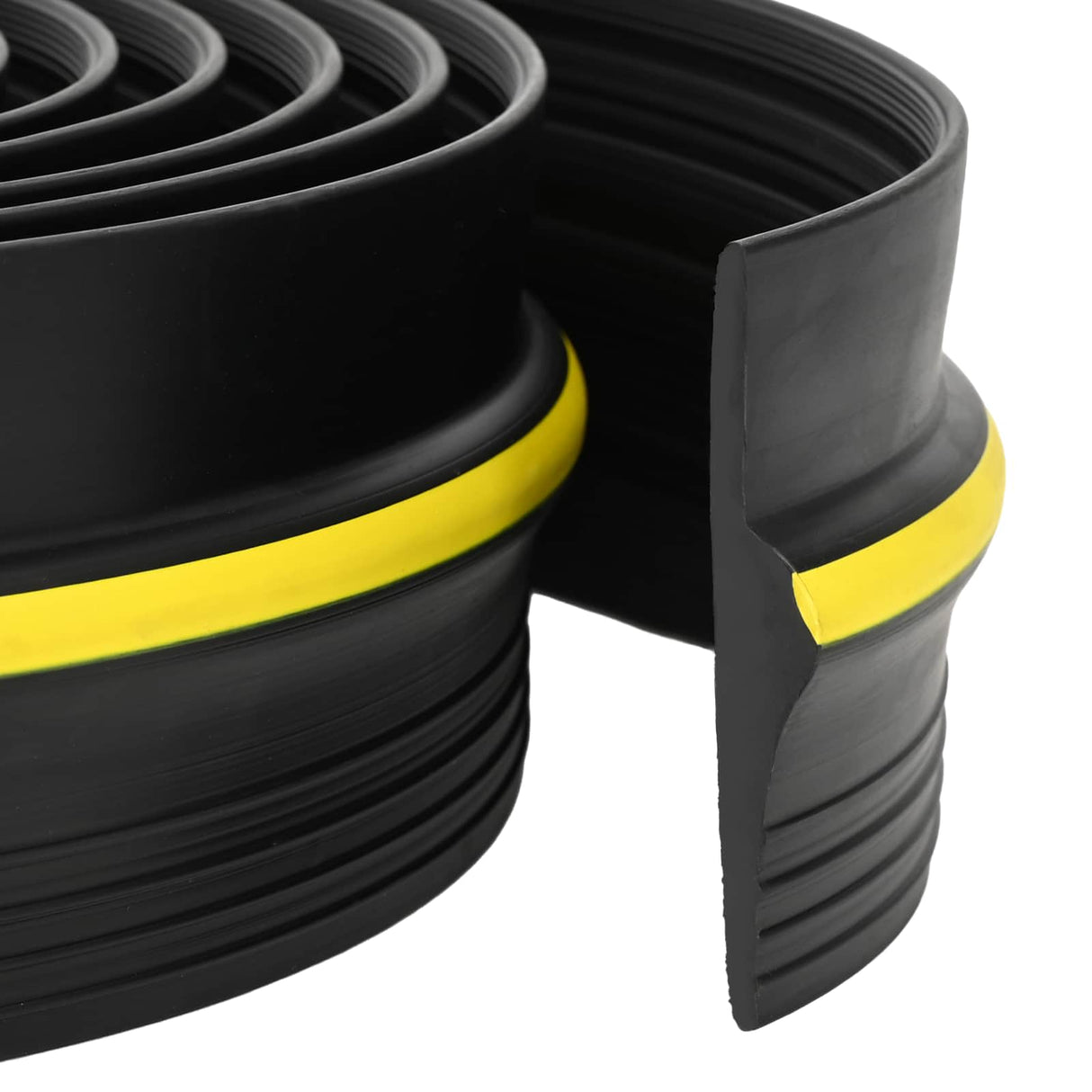 vidaXL Garage Vloerafdichting Zwart en Geel 12 x 90 mm 5,5 m PVC