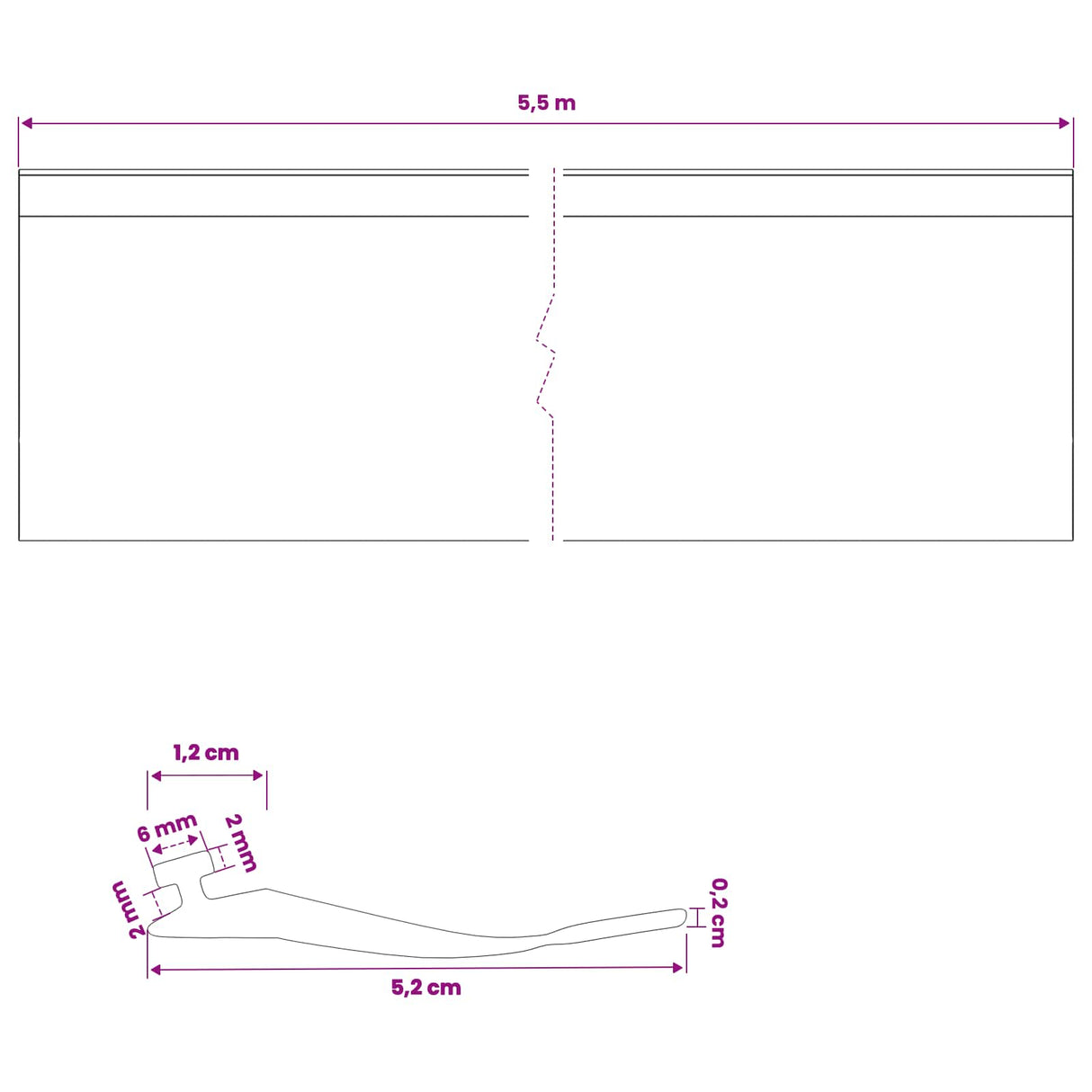 vidaXL Garage Door Seal Black 41 x 33 mm 5.5 m PVC