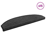 vidaXL Stair Mats 15 pcs 56x17x3 cm Anthracite Half Round