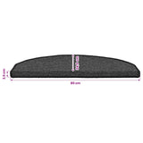 vidaXL Stair Mats 15 pcs 56x17x3 cm Anthracite Half Round