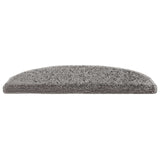 vidaXL Stair Mats 15 pcs 56x17x3 cm Grey Semi-circular