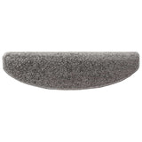 vidaXL Stair Mats 15 pcs 56x17x3 cm Grey Semi-circular